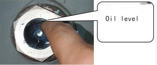 the oil level exceeds the top of the oil mirror